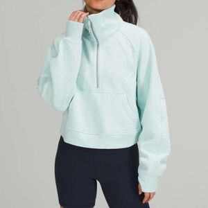 Lululemon scuba oversized funnel neck half zip - heathered delicate mint xs/s